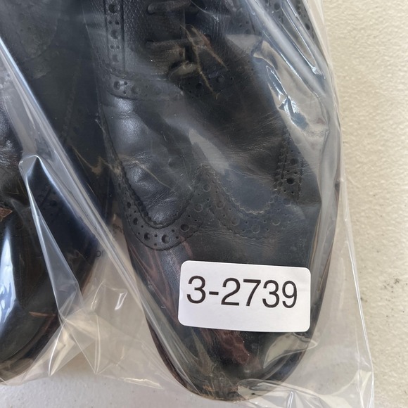 Cole Haan Brogue Shoes Mens Size 11.5 M Black Leather Wingtip Dress Oxfords